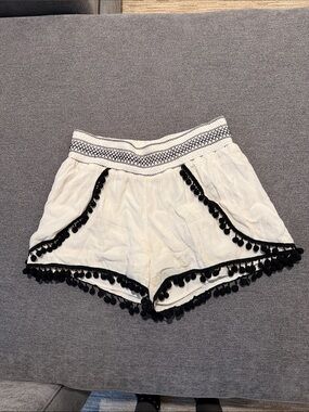 Hale Bob Ivory Shorts with Black Trim